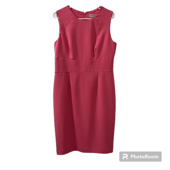Kasper Separates Pink Sleeveless Zipper Closure Poly Blend Sheath Dress Sz 10 - Picture 1 of 14